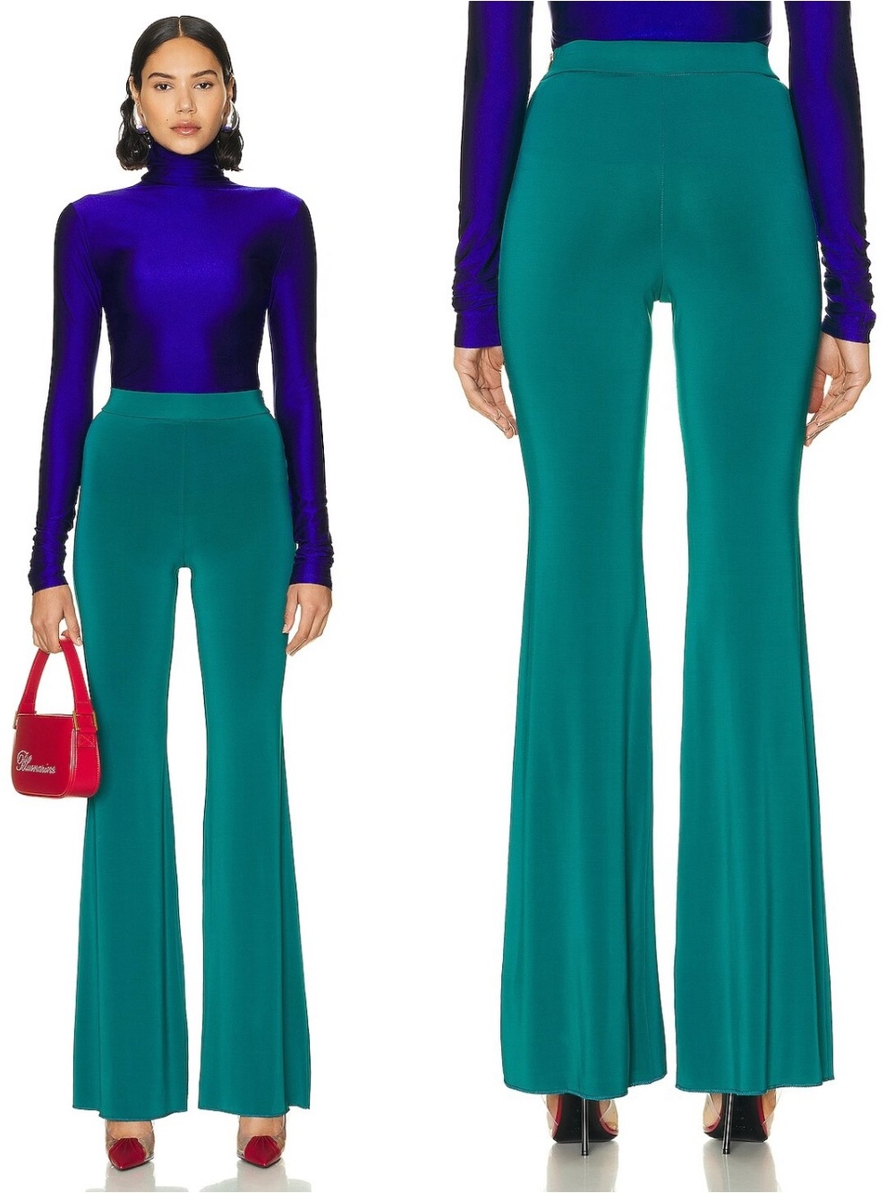 The Andamane x Revolve Gaia Flare Pant Teal